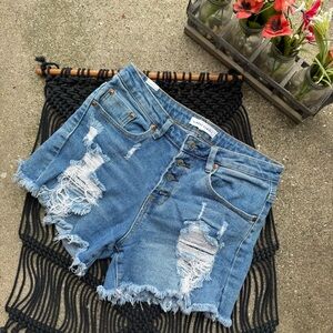 Almost Famous Distressed Jean Shorts Juniors Size 5